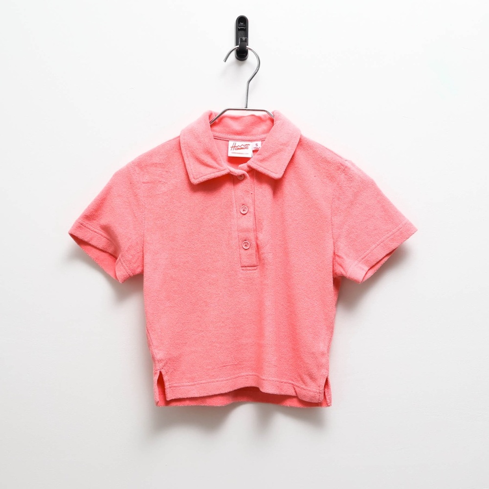 Hanes Pink Short Sleeve Polo Tee